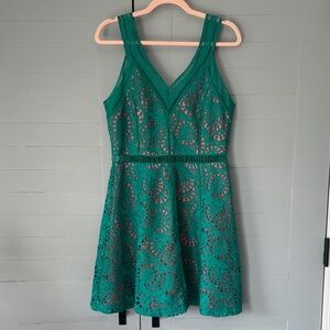 Gianni Bini Teal Lace Mini Dress